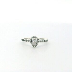 Pandora Sterling CZ Radiant Teardrop Ring - Size 6.75